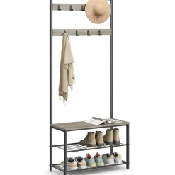 Parya Home 3-in-1 Kapstok met Schoenenrek – Entreekast met bankje Hot