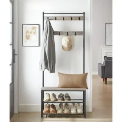 Parya Home 3-in-1 Kapstok met Schoenenrek – Entreekast met bankje Hot