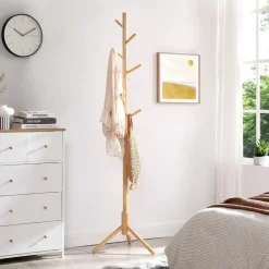 Parya Home Massief Houten Kapstok – kledingrek met 8 haken Best