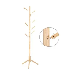 Parya Home Massief Houten Kapstok – kledingrek met 8 haken Best