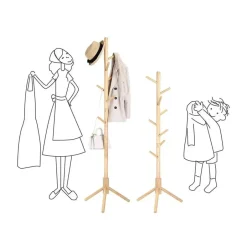Parya Home Massief Houten Kapstok – kledingrek met 8 haken Best