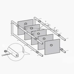 Parya Home Opbergrek met stalen frame, voor woonkamer Clearance