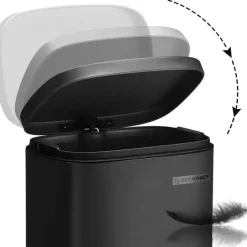 Parya Home Prullenbak voor keuken met pedaal en softclose, zwart Outlet