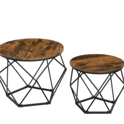 Parya Home salontafel set van 2 salontafels bruin-zwart Outlet