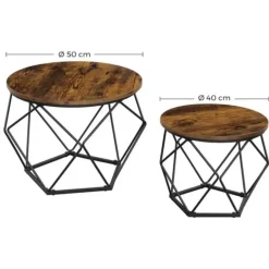 Parya Home salontafel set van 2 salontafels bruin-zwart Outlet