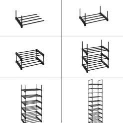 Parya Home schoenenrek - 10 planken - metaal - zwart Sale