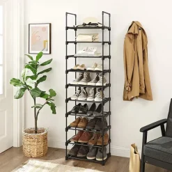 Parya Home schoenenrek - 10 planken - metaal - zwart Sale