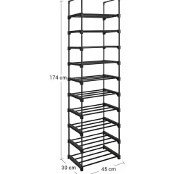Parya Home schoenenrek - 10 planken - metaal - zwart Sale