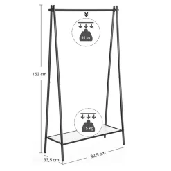Parya Home Stalen kledingrek met kledingstang - zwart Best