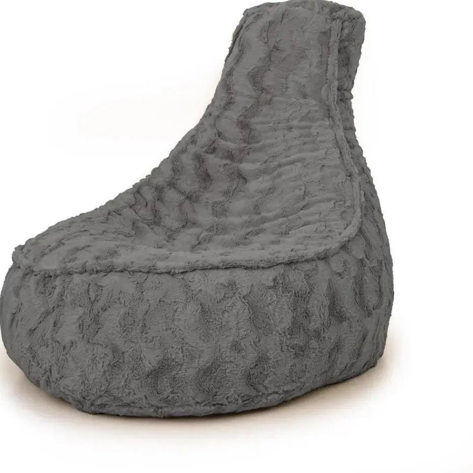 Parya Stoel Zitzak Bont - Zitzakfauteuil - Woonkamerzitzak - Donkergrijs - Online