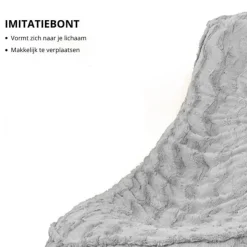 Parya Stoel Zitzak Bont - Zitzakfauteuil - Woonkamerzitzak - Grijs - Senior Clearance