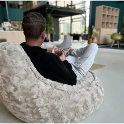 Parya Stoel Zitzak Bont - Zitzakfauteuil - Woonkamerzitzak - Grijs - Senior Clearance