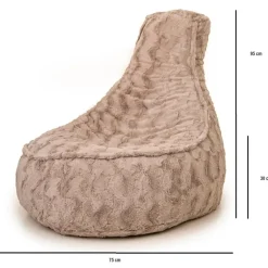 Parya Stoel Zitzak Bont - Zitzakfauteuil - Woonkamerzitzak - Beige - Senior New