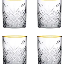 Pasabahce Tumbler met gouden rand Timeless 35.5 cl - Transparant Goud 4 stuk(s) Discount