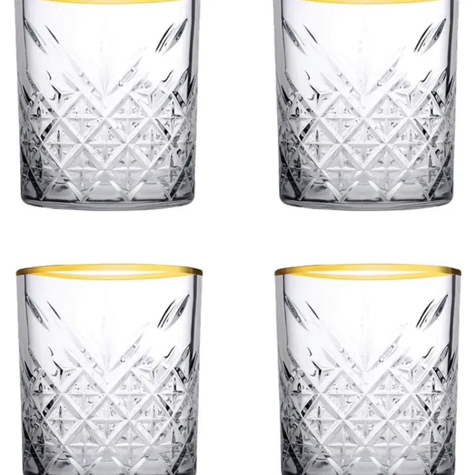 Pasabahce Tumbler met gouden rand Timeless 35.5 cl - Transparant Goud 4 stuk(s) Discount