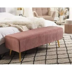 Beliani PATERSON - Hocker - Roze - Fluweel Hot