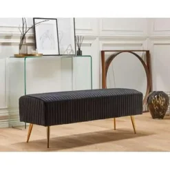 Beliani PATERSON - Hocker - Zwart - Fluweel