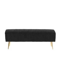 Beliani PATERSON - Hocker - Zwart - Fluweel