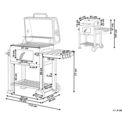 Beliani PAVLOF - Houtskoolgrill - Grijs - Staal Discount