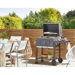 Beliani PAVLOF - Houtskoolgrill - Grijs - Staal Discount