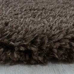 Muratap Pearl Soft Rond Hoogpolig Vloerkleed Bruin - 200 CM ROND