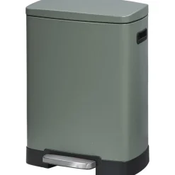 Leen Bakker Pedaalemmer Paco - groen metaal - 25L+15L Online