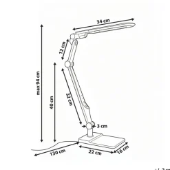 Leen Bakker PEGASI - Bureaulamp LED - Wit - Synthetisch materiaal Best