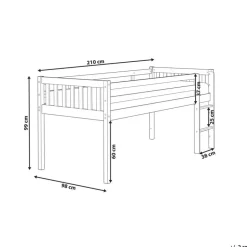 Beliani PEIPIN - Kinderbed - Wit - 90 x 200 cm - Hout Clearance