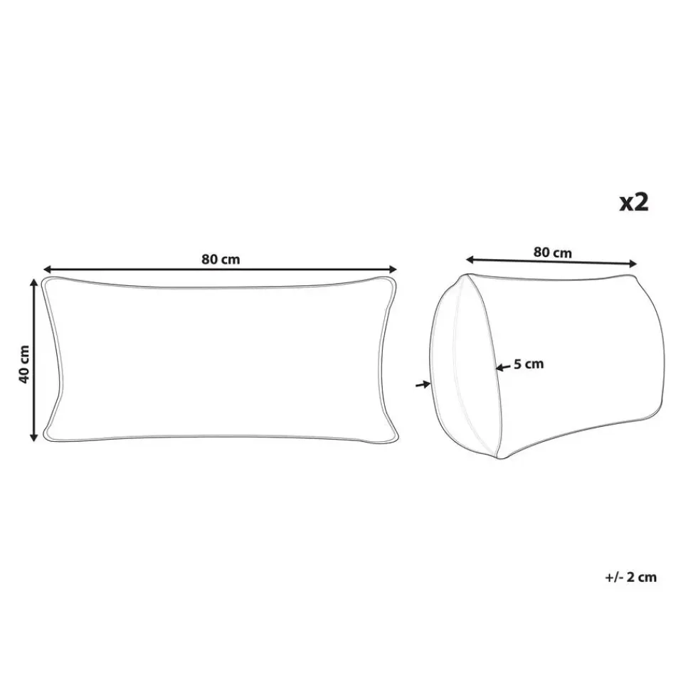 Beliani PELISTER - 2x Hoofdkussen hoog - Wit - 40 x 80 cm - Japara Online