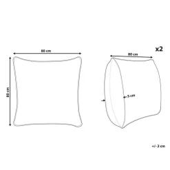 Beliani PELISTER - 2x Hoofdkussen hoog - Wit - 80 x 80 cm - Japara Online