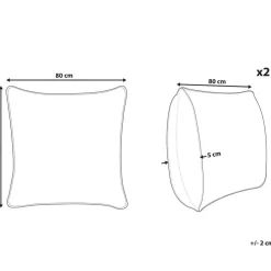 Beliani PELISTER - 2x Hoofdkussen hoog - Wit - 80 x 80 cm - Japara Online