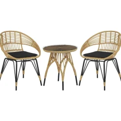 Beliani PELLARO - Bistroset voor 2 - Natuurlijk - PE rotan Hot