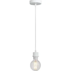 Leen Bakker Pendel hanglamp wit met schroefdraad voor kap - E27 - 100 cm Best
