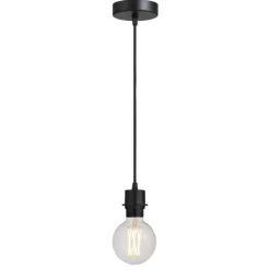 Leen Bakker Pendel hanglamp zwart met schroefdraad voor kap - E27 - 100 cm New