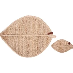 Leen Bakker PEPPERLEAF - Set van 12 placemats en onderzetters - Natuurlijk - Jute Online