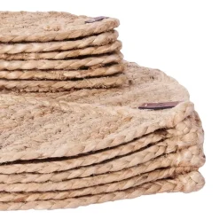 Leen Bakker PEPPERLEAF - Set van 12 placemats en onderzetters - Natuurlijk - Jute Online