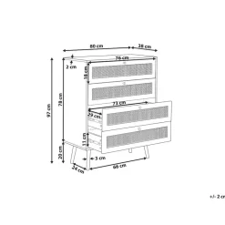 Beliani PEROTE - Commode - Lichte houtkleur - Rotan Outlet