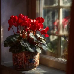Plant in a Box Perzisch cyclaam - Set van 3 - Cyclamen Winfall Scarlet - Hoogte 10-20cm - ⌀9cm Outlet