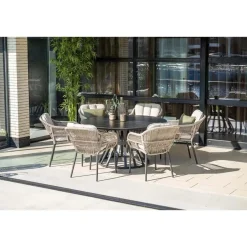 Garden Impressions Pescara dining fauteuil - carbon black - rope taupe - desert sand Hot