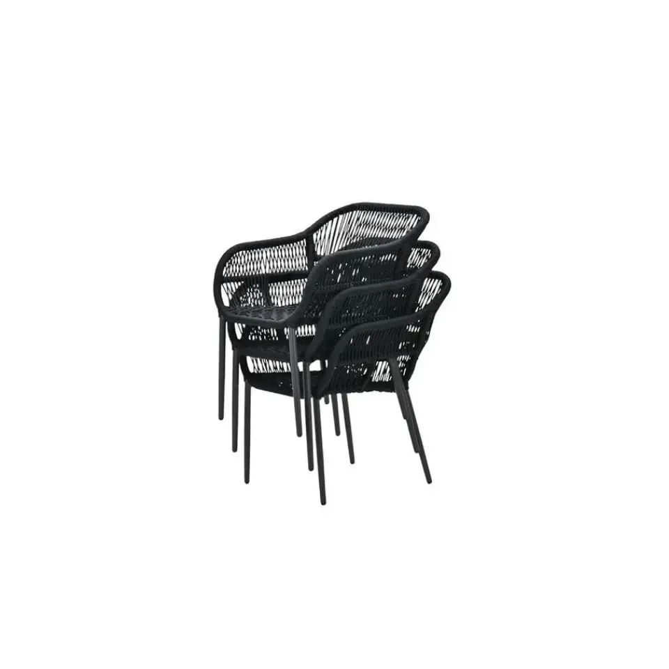 Garden Impressions Pescara dining fauteuil - carbon black -rope black - mystic grey Best