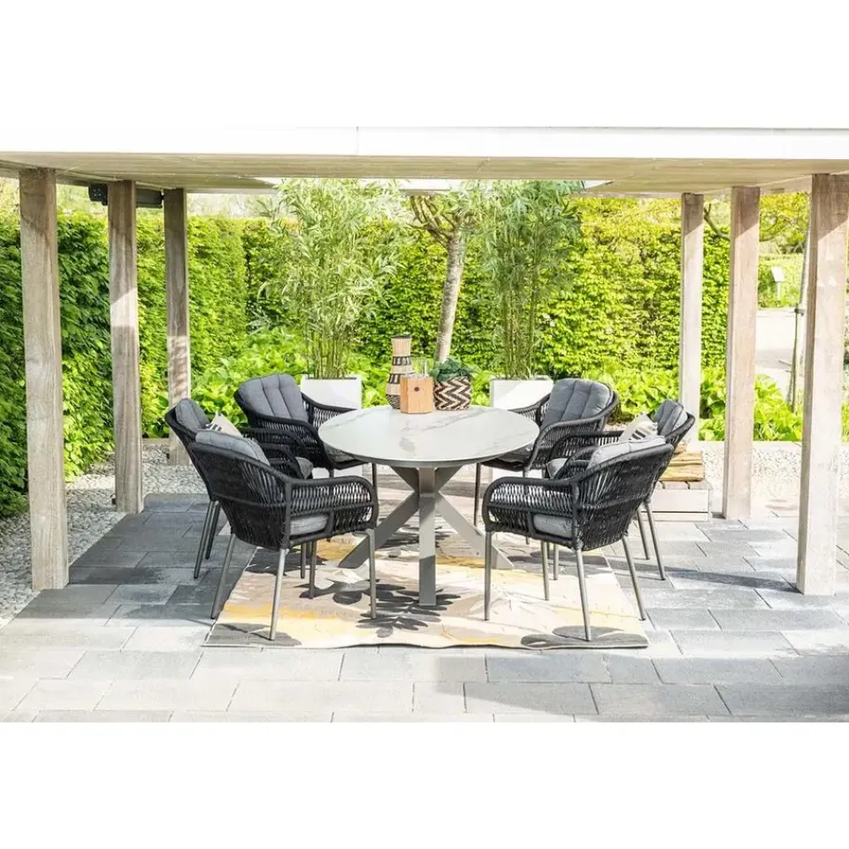 Garden Impressions Pescara dining fauteuil - carbon black -rope black - mystic grey Best