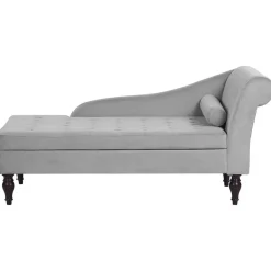 Beliani PESSAC - Chaise longue - Grijs - Rechterzijde - Fluweel Hot
