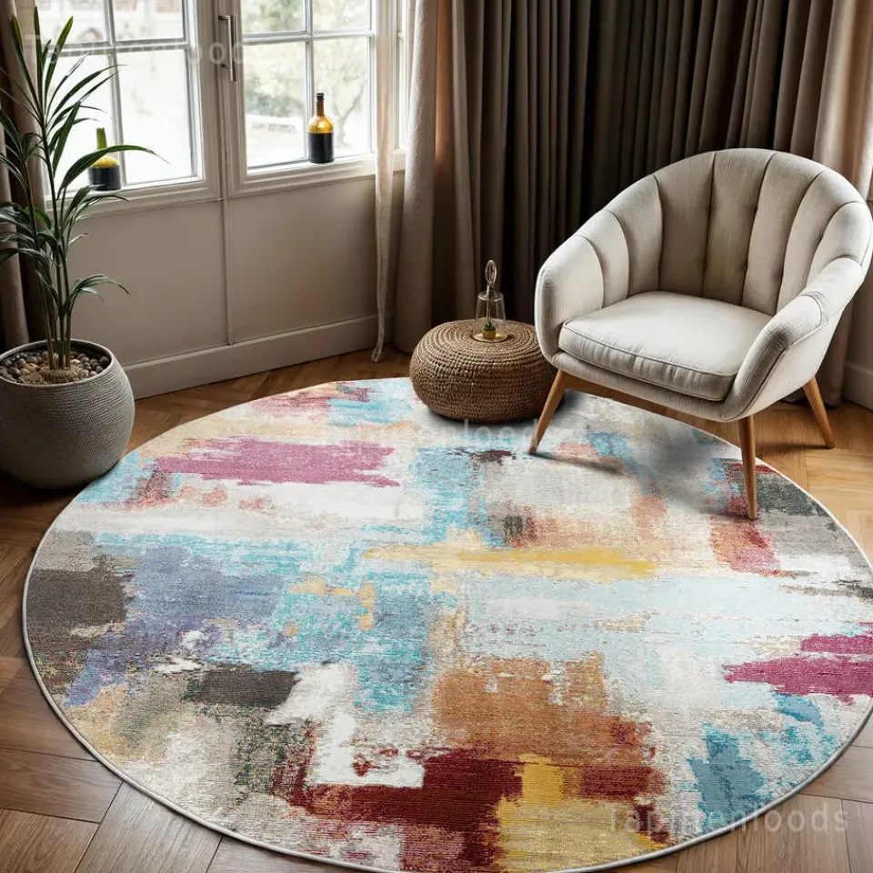 Muratap Picasso Artisan Vintage Rond Vloerkleed Multi Laagpolig - 160 CM ROND Outlet