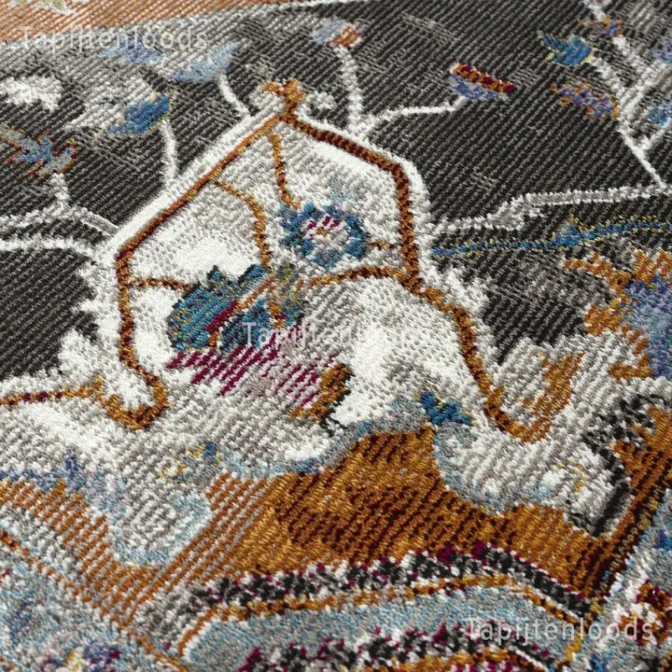 Muratap Picasso Castana Vintage Rond Vloerkleed Terra / Multi Laagpolig - 200 CM ROND Hot