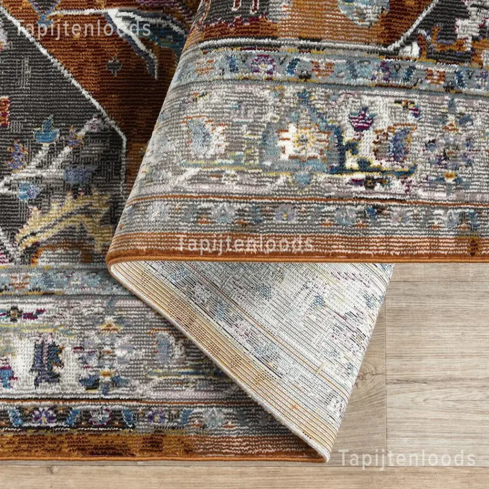 Muratap Picasso Castana Vintage Rond Vloerkleed Terra / Multi Laagpolig - 200 CM ROND Hot