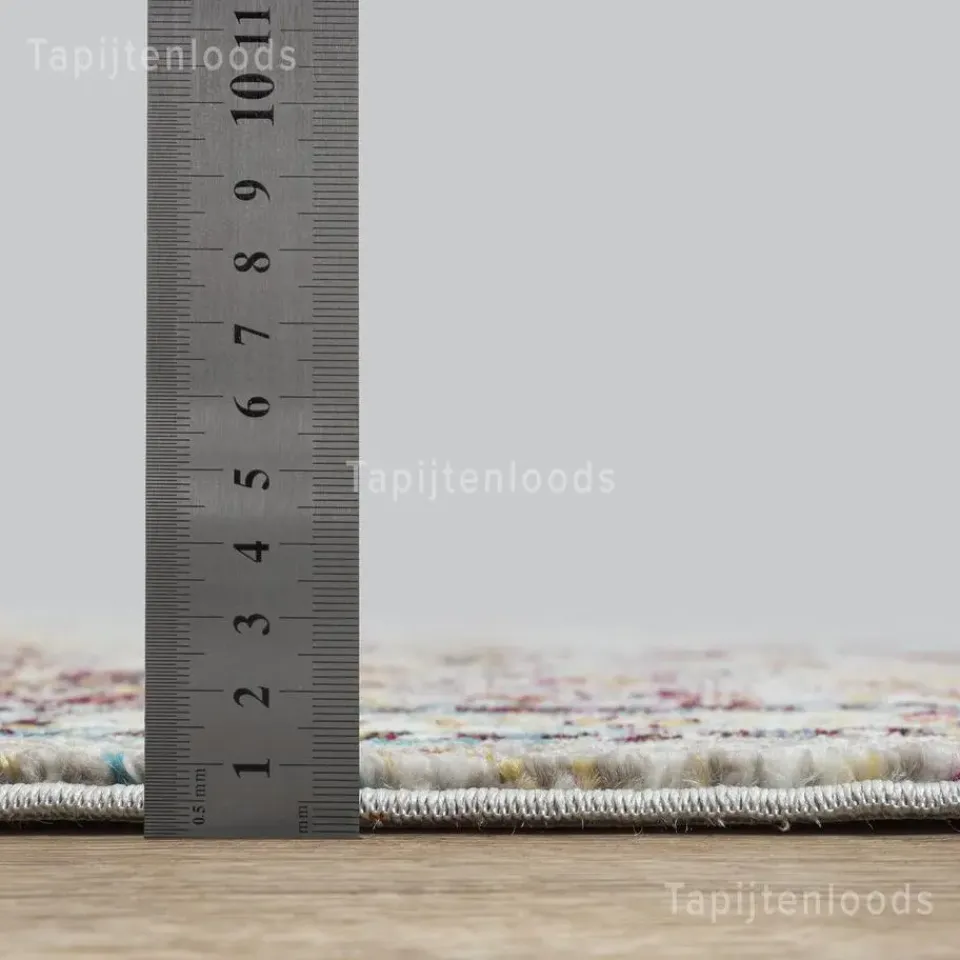 Muratap Picasso Keshan Vintage Rond Vloerkleed Multi / Beige Laagpolig - 200 CM ROND