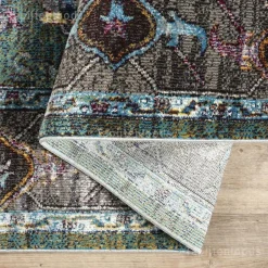 Muratap Picasso Pablo Vintage Rond Vloerkleed Groen / Multi Laagpolig - 300 CM ROND Clearance