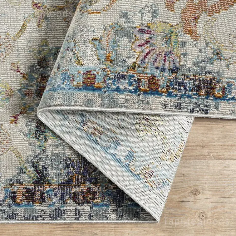 Muratap Picasso Sarough Vintage Rond Vloerkleed Creme / Beige Laagpolig - 300 CM ROND Sale