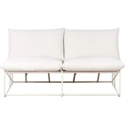 Leen Bakker PICO - Tweezitsbank - Lichtbeige - Staal