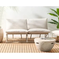 Leen Bakker PICO - Tweezitsbank - Lichtbeige - Staal